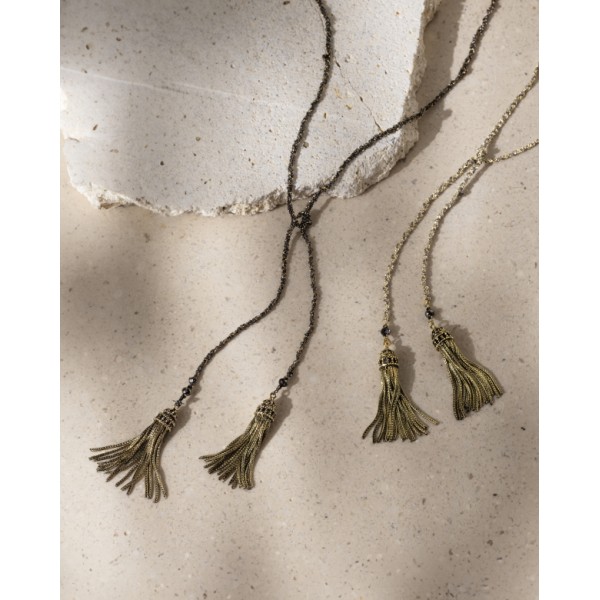 Marie Laure Chamorel ilgas sidabro kaklo papuošalas 